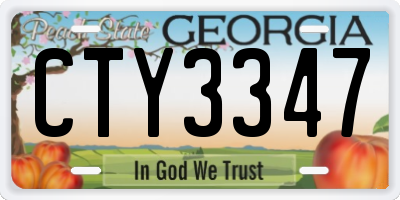GA license plate CTY3347