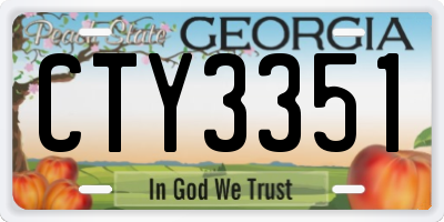 GA license plate CTY3351