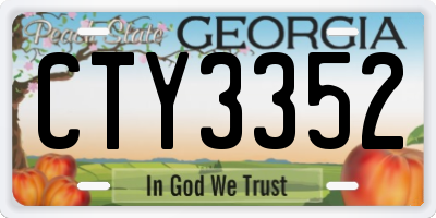 GA license plate CTY3352