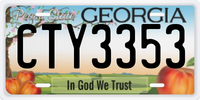 GA license plate CTY3353