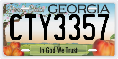 GA license plate CTY3357