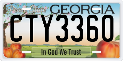 GA license plate CTY3360