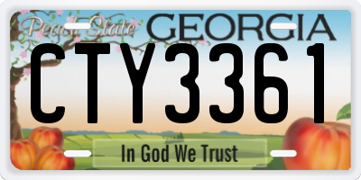 GA license plate CTY3361
