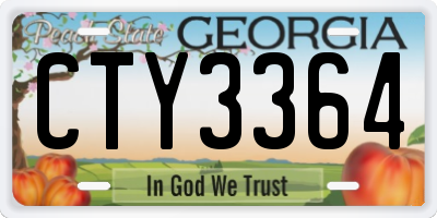 GA license plate CTY3364