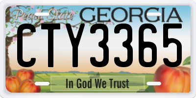 GA license plate CTY3365