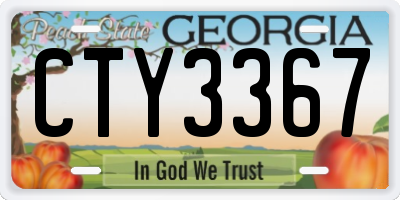 GA license plate CTY3367