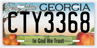 GA license plate CTY3368