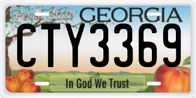 GA license plate CTY3369
