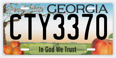 GA license plate CTY3370