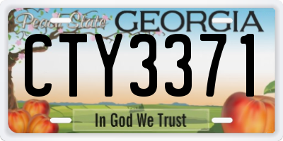 GA license plate CTY3371
