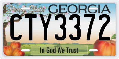 GA license plate CTY3372