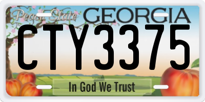 GA license plate CTY3375