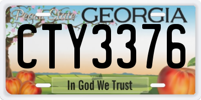 GA license plate CTY3376