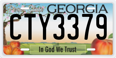 GA license plate CTY3379