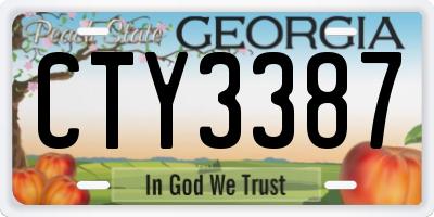 GA license plate CTY3387