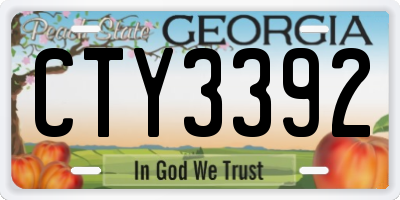GA license plate CTY3392