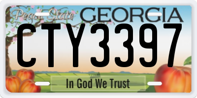 GA license plate CTY3397