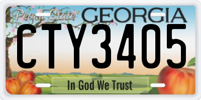 GA license plate CTY3405