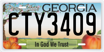 GA license plate CTY3409