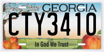 GA license plate CTY3410