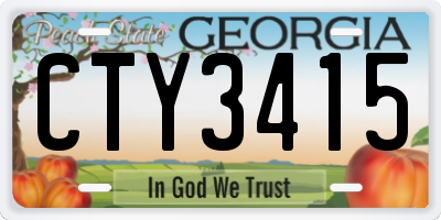 GA license plate CTY3415