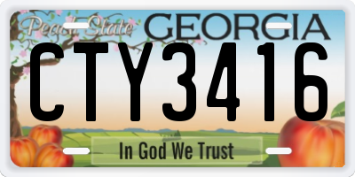 GA license plate CTY3416