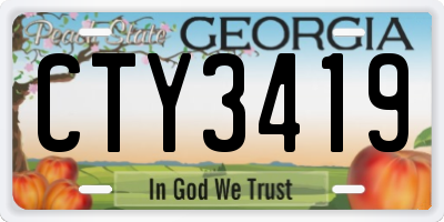 GA license plate CTY3419