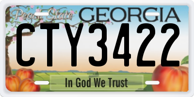 GA license plate CTY3422