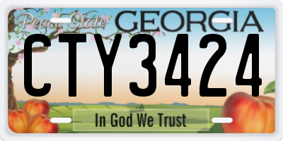 GA license plate CTY3424