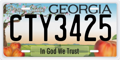 GA license plate CTY3425