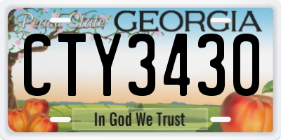 GA license plate CTY3430