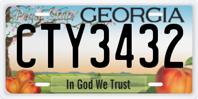 GA license plate CTY3432