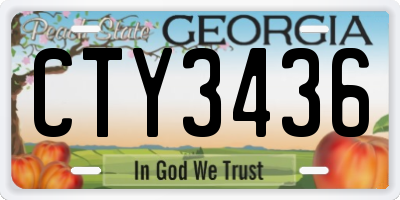 GA license plate CTY3436