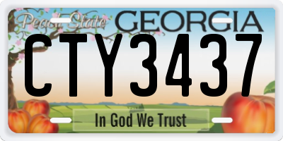 GA license plate CTY3437