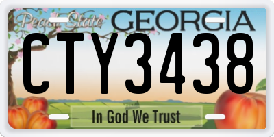 GA license plate CTY3438
