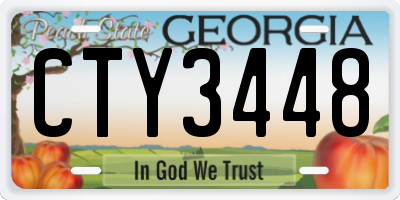 GA license plate CTY3448