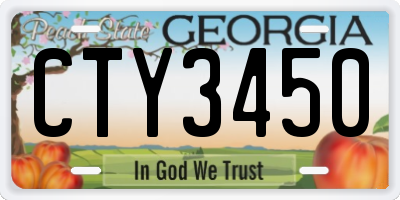 GA license plate CTY3450