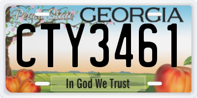 GA license plate CTY3461