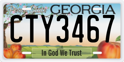 GA license plate CTY3467