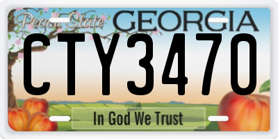 GA license plate CTY3470