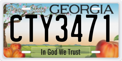 GA license plate CTY3471