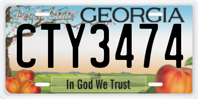 GA license plate CTY3474