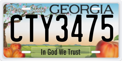 GA license plate CTY3475