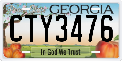 GA license plate CTY3476
