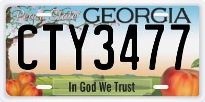 GA license plate CTY3477