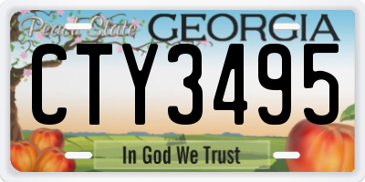 GA license plate CTY3495