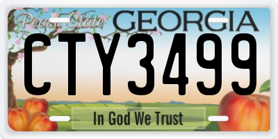 GA license plate CTY3499