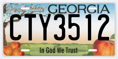GA license plate CTY3512