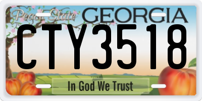 GA license plate CTY3518