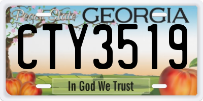 GA license plate CTY3519